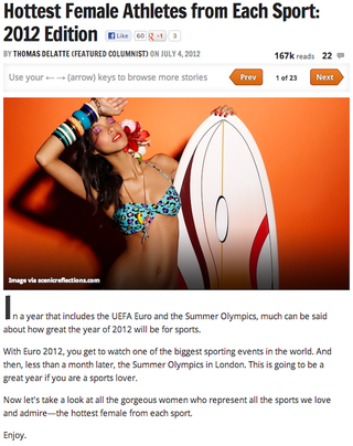 Illustration for article titled The 25 Sexiest "Sexiest Athlete" Slideshows From Bleacher Report In 2012: A Slideshow